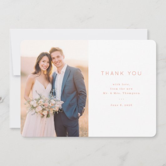 Elegant Wedding Thank You Card Dankeskarte (Vorderseite)