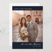 Elegant Wedding Thank You Card Dankeskarte (Vorne/Hinten)