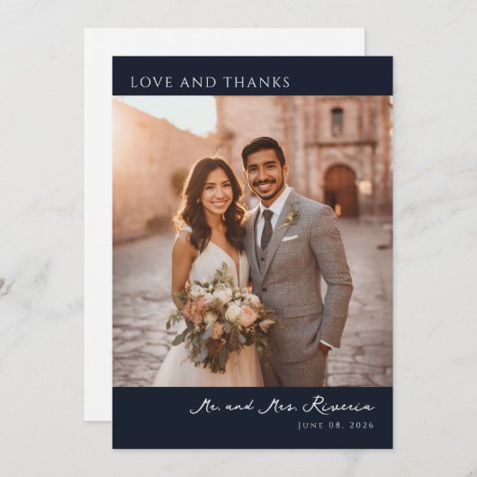 Elegant Wedding Thank You Card Dankeskarte (Vorne/Hinten)