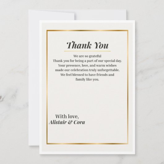 Elegant Wedding Thank You Card | Minimal Classic Einladung (Vorderseite)