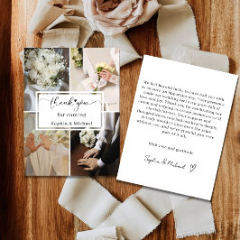 Elegant Wedding Thank You Card with Photo Collage  Dankeskarte