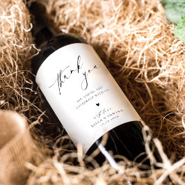 Elegant Wedding Thank You Wine Label Weinetikett