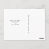 Elegant Wedding Thank You with Foto Postkarte (Rückseite)