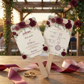 Elegant Wedding Timeline Program Hand Fan Fächer