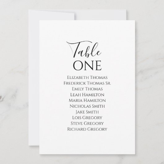 Elegant Wedding Tischnummer Calligrafy Script (Vorderseite)