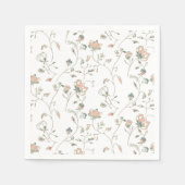 Elegant Wedding Trailing Floral Serviette (Vorderseite)