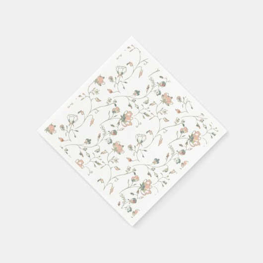 Elegant Wedding Trailing Floral Serviette (Ecke)