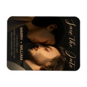 Elegant Wedding Trendy Save The Date Photo Magnet (Horizontal)