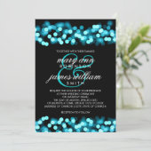 Elegant Wedding Turquoise Hollywood Glam Einladung (Stehend Vorderseite)