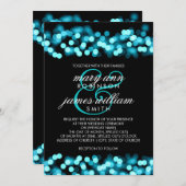 Elegant Wedding Turquoise Hollywood Glam Einladung (Vorne/Hinten)