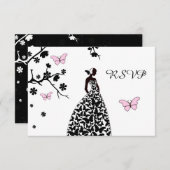 Elegant Wedding UAWG Bride Butterflies RSVP Karte (Vorne/Hinten)