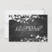 Elegant Wedding UAWG Cherry Blossom Black RSVP Karte (Rückseite)