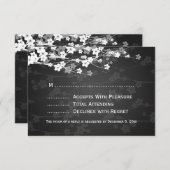 Elegant Wedding UAWG Cherry Blossom Black RSVP Karte (Vorne/Hinten)