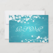 Elegant Wedding UAWG Cherry Blossom Blau RSVP Karte (Rückseite)