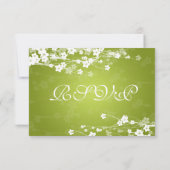 Elegant Wedding UAWG Cherry Blossom Lime Green RSVP Karte (Rückseite)