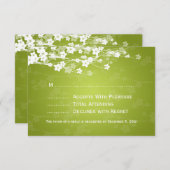Elegant Wedding UAWG Cherry Blossom Lime Green RSVP Karte (Vorne/Hinten)
