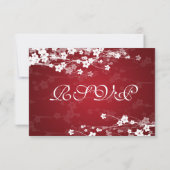 Elegant Wedding UAWG Cherry Blossom Red RSVP Karte (Rückseite)
