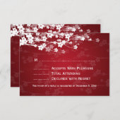 Elegant Wedding UAWG Cherry Blossom Red RSVP Karte (Vorne/Hinten)