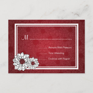 Elegant Wedding UAWG Dahlia Floral Red RSVP Karte