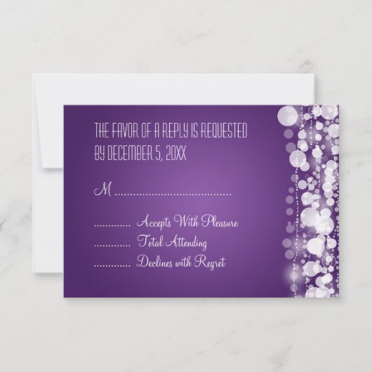 Elegant Wedding UAWG Dotted Lila RSVP Karte (Vorderseite)