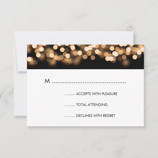 Elegant Wedding UAWG Gold Hollywood Glam RSVP Karte (Vorderseite)