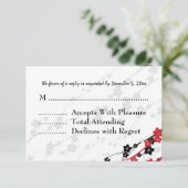 Elegant Wedding UAWG Japanisch Blume Red RSVP Karte (Stehend Vorderseite)