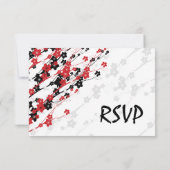 Elegant Wedding UAWG Japanisch Blume Red RSVP Karte (Rückseite)