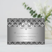 Elegant Wedding UAWG Lilie Black RSVP Karte (Stehend Vorderseite)