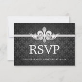 Elegant Wedding UAWG Lilie Black RSVP Karte (Rückseite)