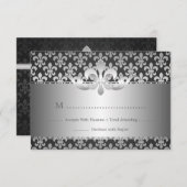 Elegant Wedding UAWG Lilie Black RSVP Karte (Vorne/Hinten)