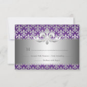 Elegant Wedding UAWG Lilie Lila RSVP Karte (Vorderseite)