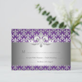 Elegant Wedding UAWG Lilie Lila RSVP Karte (Stehend Vorderseite)