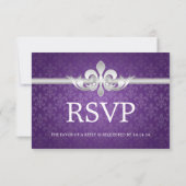 Elegant Wedding UAWG Lilie Lila RSVP Karte (Rückseite)