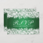 Elegant Wedding UAWG Party Sparkle Emerald Green RSVP Karte (Vorne/Hinten)
