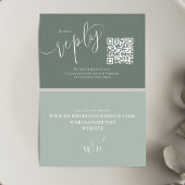 Elegant Wedding UAWG QR Code Grünes Skript RSVP Karte