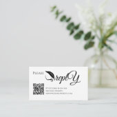 Elegant Wedding UAWG | QR Minimalistisch sauber Begleitkarte (Stehend Vorderseite)