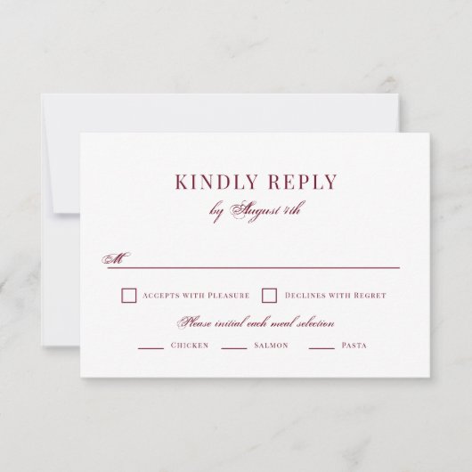 Elegant Wedding UAWG RSVP Karte (Vorderseite)