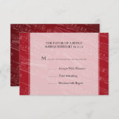 Elegant Wedding UAWG Sheet Music Red RSVP Karte (Vorne/Hinten)