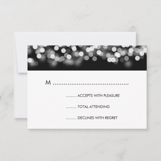 Elegant Wedding UAWG Silver Hollywood Glam RSVP Karte (Vorderseite)
