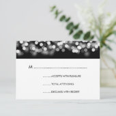Elegant Wedding UAWG Silver Hollywood Glam RSVP Karte (Stehend Vorderseite)