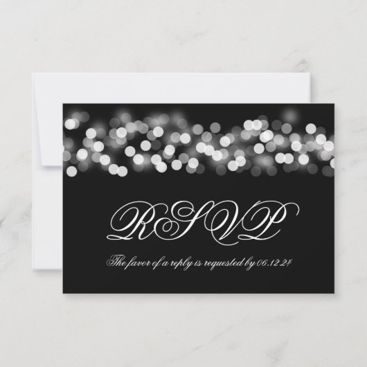 Elegant Wedding UAWG Silver Hollywood Glam RSVP Karte (Rückseite)