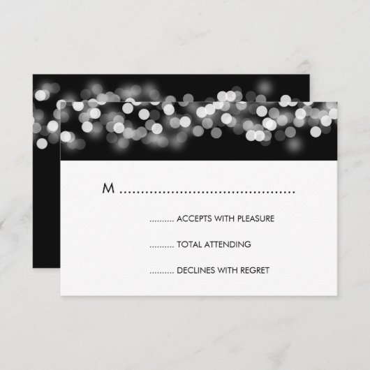 Elegant Wedding UAWG Silver Hollywood Glam RSVP Karte (Vorne/Hinten)