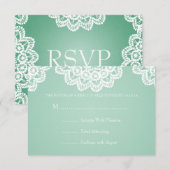 Elegant Wedding UAWG Vintag Lace Mint Green RSVP Karte (Vorne/Hinten)