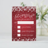 Elegant Wedding UAWG Winter Sparkle Red RSVP Karte