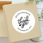 Elegant Wedding Vielen Dank Calligraphy Gevor Runder Aufkleber