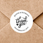 Elegant Wedding Vielen Dank Calligraphy Gevor Runder Aufkleber