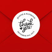 Elegant Wedding Vielen Dank Calligraphy Gevor Runder Aufkleber