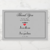 Elegant Wedding Vielen Dank Chic Gray Mini Alkoholflaschenetikett (Einzelnes Label)