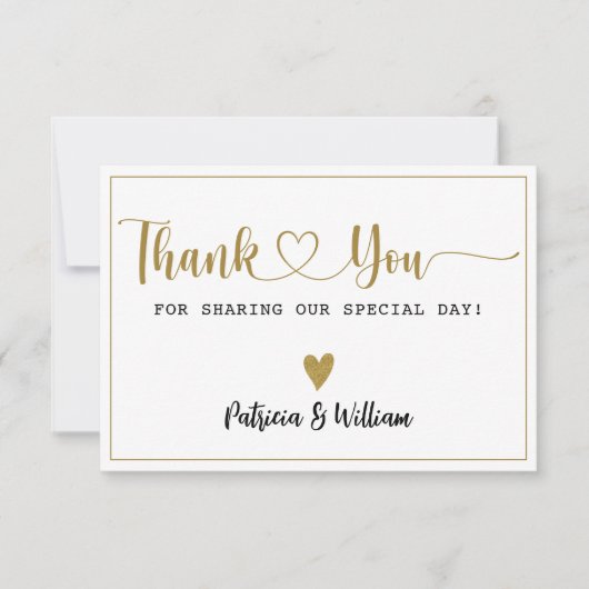 Elegant Wedding Vielen Dank für Ihr Foto Dankeskarte (Vorderseite)