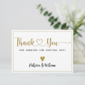 Elegant Wedding Vielen Dank für Ihr Foto Dankeskarte (Stehend Vorderseite)